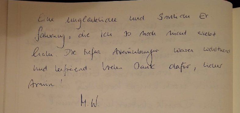 Gästebucheintrag